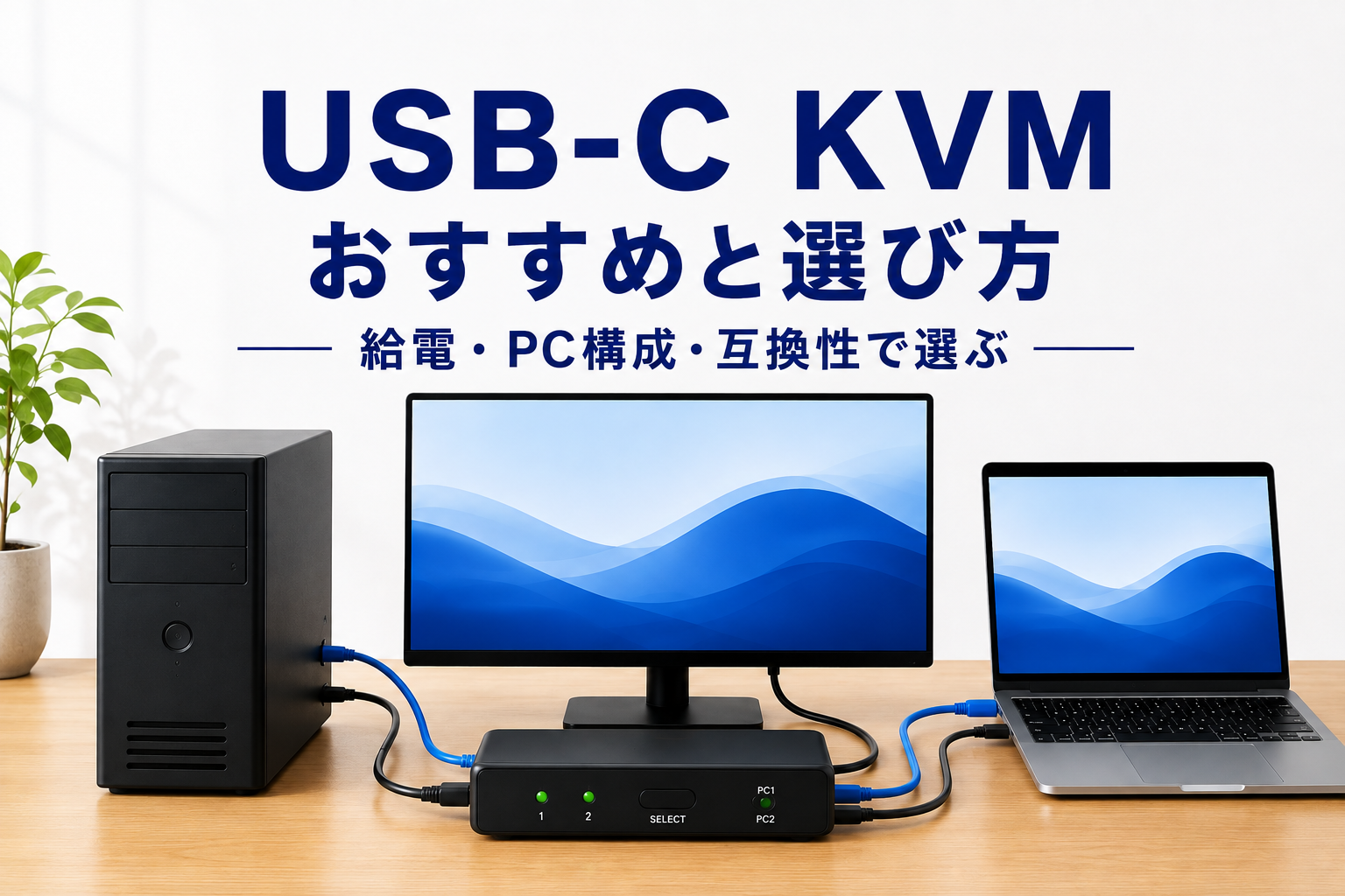 USB-C KVMのおすすめ｜給電・PC構成・互換性で選ぶ