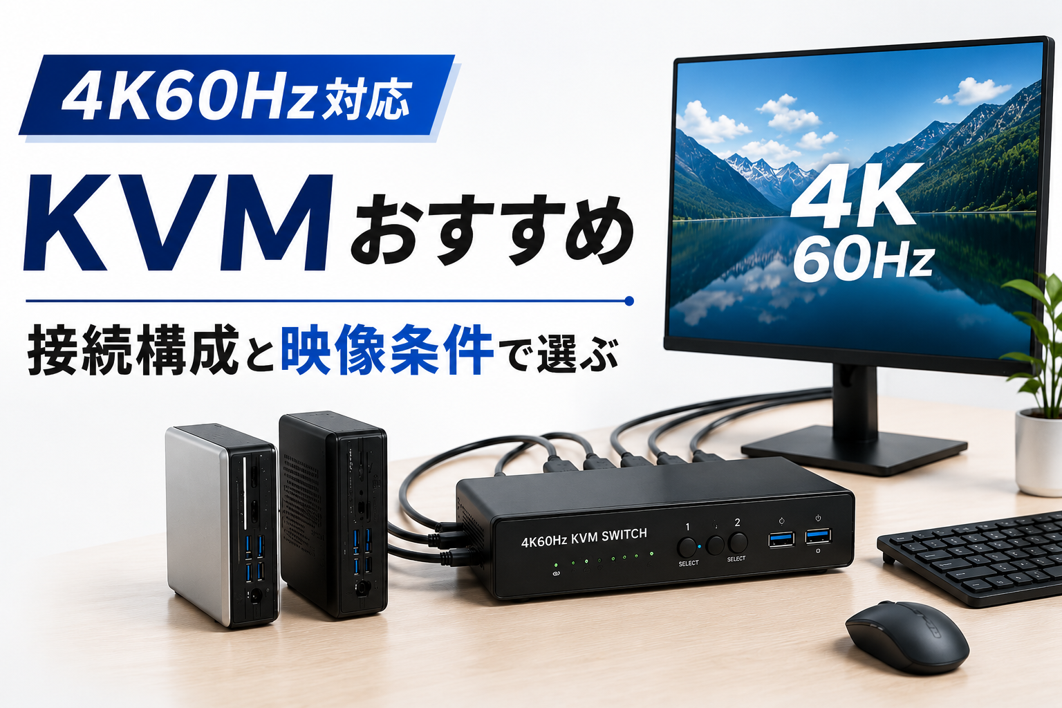 4K60Hz対応KVMおすすめ｜接続構成と映像条件で選ぶ