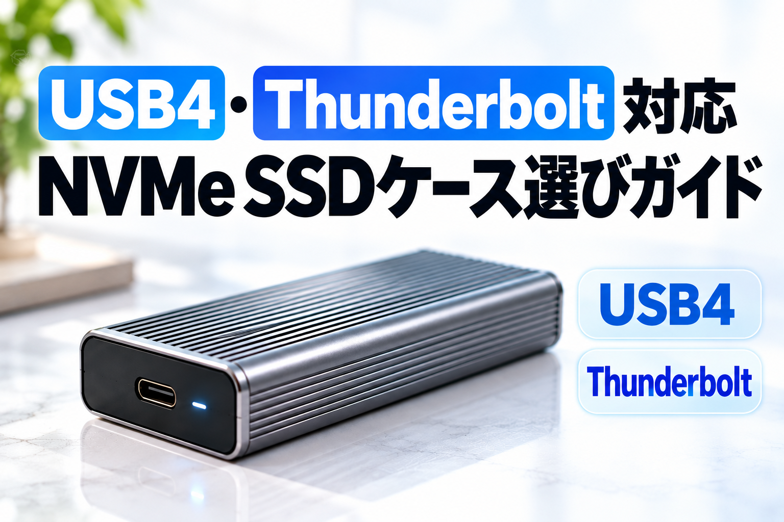 USB4・Thunderboltに対応したNVMe SSDケースのイメージ